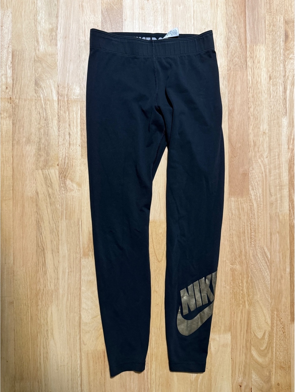 Nike Women’s Small Black Gold Just Do It Logo Leggings